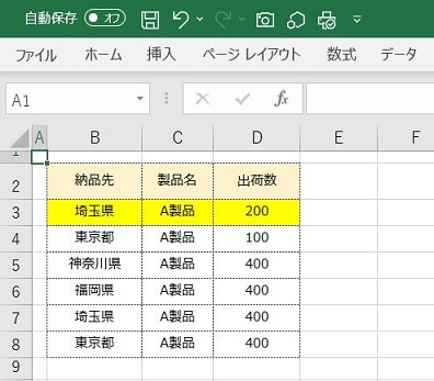 セルの条件付き書式設定